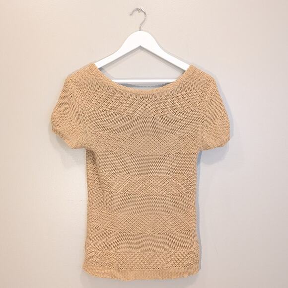 Ralph Lauren Sweater Top Beige Classic Traditional Retro Chic - Size S - Picture 2 of 6